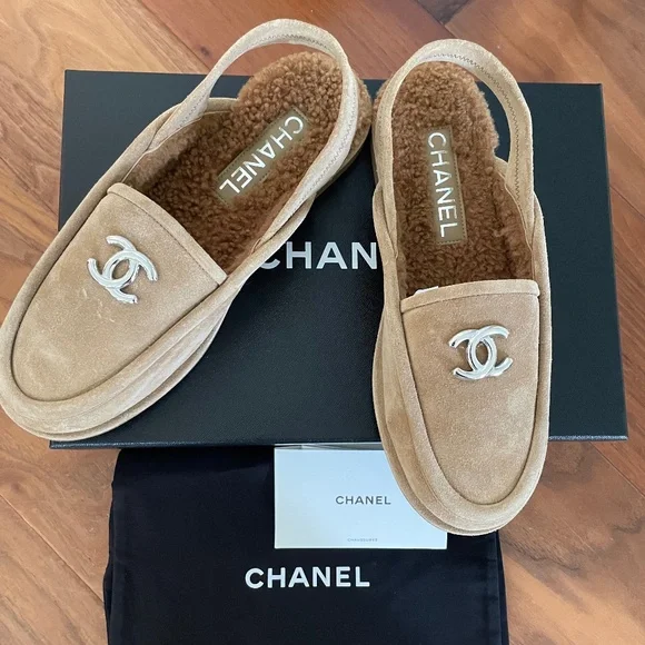 最終値下げ！CHANEL ネイビー スエード ミュール 35C 最終値下げ！CHANEL ネイビー スエード ミュール 35C